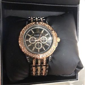 NIB Women’s Bebe watch - black and rose gold